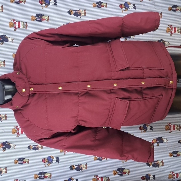 Vintage William Berry Struggle Gear full zip down lined burgundy LG coat jacket - Picture 2 of 7